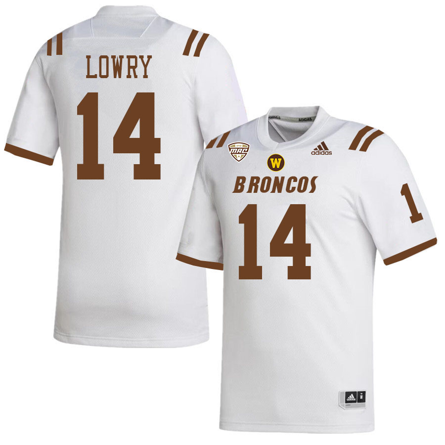 #14 Broc Lowry Western Michigan Broncos College Football Jerseys Stitched-White